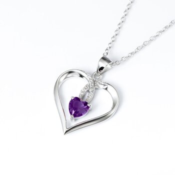 Anhänger Herz Amethyst aus 925 Silber inkl. Kette