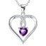 Pendant Heart Amethyst 925 silver incl. chain