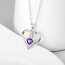 Pendant Heart Amethyst 925 silver incl. chain