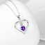 Pendant Heart Amethyst 925 silver incl. chain