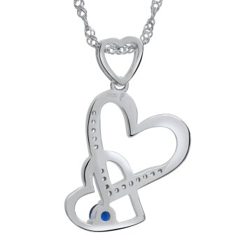 Silver pendant heart royal blue 925 silver