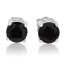 1 Pair Ear Studs Black Classic Opal 925 silver