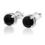 1 Pair Ear Studs Black Classic Opal 925 silver