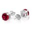 1 Pair Ear Studs red Classic Rubin 925 silver