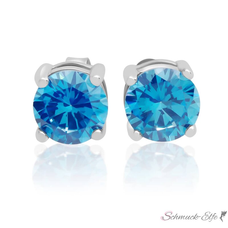 1 Pair silver, Aquamarine Turquoise Classic Ear 59,99 925 Studs €