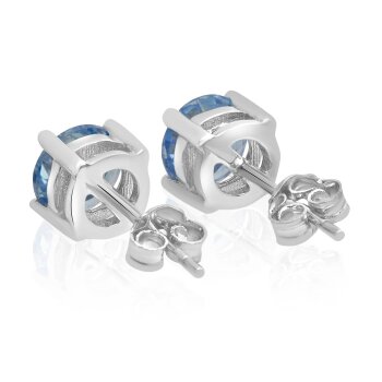 1 Paar Ohr Stecker Türkis Classic Aquamarin 925 Silber