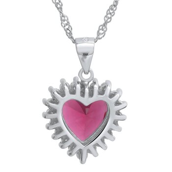 Pendant Ocean Heart Ruby 925 Silver