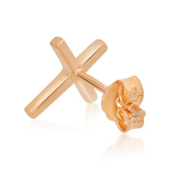 1 Pair Ear Studs Crosses 925 Silver rosegolden