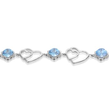 Silver bracelet heart turqouise Aqua 925 silver