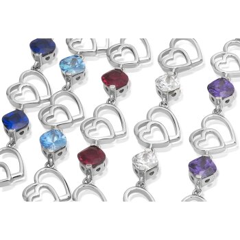 Silver bracelet heart turqouise Aqua 925 silver