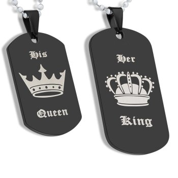 Couple Pendants Bars "His Queen, Her King"...