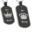 Partnerketten Dog Tag "His Queen, Her King" schwarz