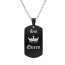 Partnerketten Dog Tag "His Queen, Her King" schwarz