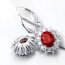 1 Pair of Earrings ruby pave 925 Silver