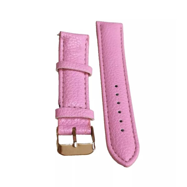 Wechsel Uhrenarmband Kunstleder rosa genarbt