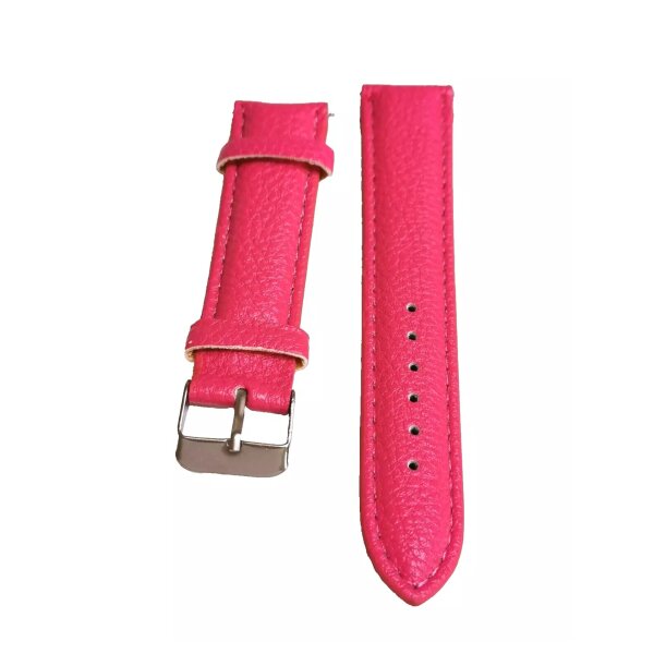 Wechsel Uhrenarmband Kunstleder pink genarbt