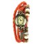 Leder Armbanduhr  VINTAGE  Blutorange im Organza Beutel