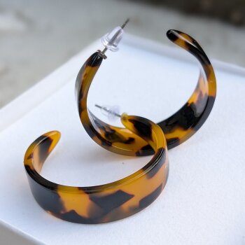 1 Paar Creolen Wild Leo Caramel