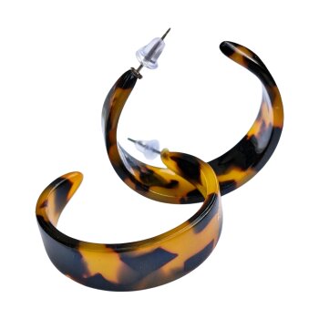1 Paar Creolen Wild Leo Caramel