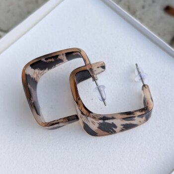 1 Paar Creolen Wild Leo Square