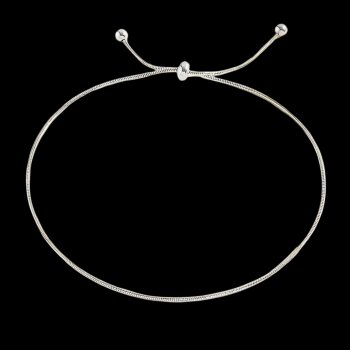 Fußkettchen Beads silberfarben