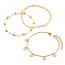 Fußkettchen SET 3 teilig BOHO goldfarben