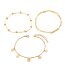 Fußkettchen SET 3 teilig BOHO goldfarben