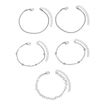 5 tlg. Armband Set Crush silberfarben
