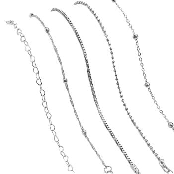 5 tlg. Armband Set Crush silberfarben