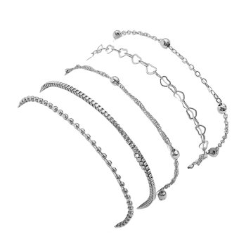 5 tlg. Armband Set Crush silberfarben