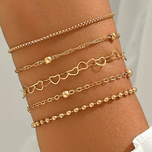 5 tlg. Armband Set Crush goldfarben