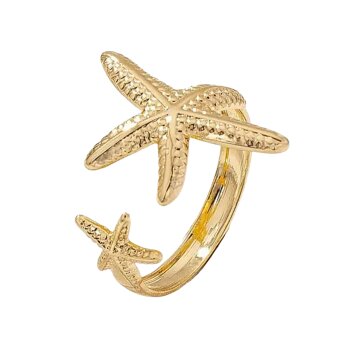 Ring Seesterne goldfarben