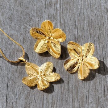 Schmuckset Cherry Blossom Edelstahl vergoldet