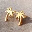 Ohrstecker Palme Edelstahl goldfarben