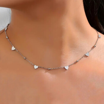 Collier Herzen Edelstahl