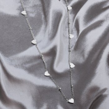 Collier Herzen Edelstahl