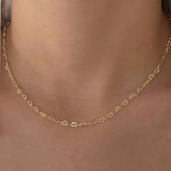 Kette Crush Hearts Edelstahl vergoldet