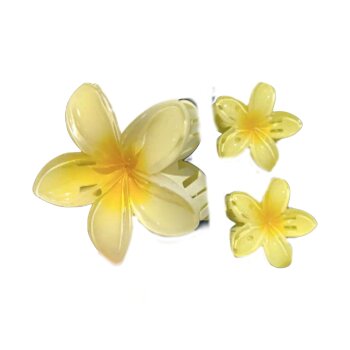 3 tlg.Haarklammer Set Lotus Butter gelb