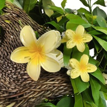3 tlg.Haarklammer Set Lotus Butter gelb
