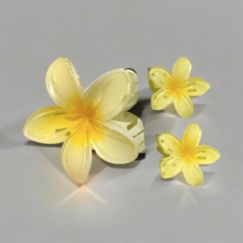 3 tlg.Haarklammer Set Lotus Butter gelb