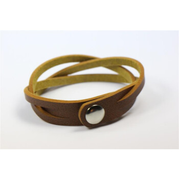 vintage Armband Leder  braun  im Organza Beutel